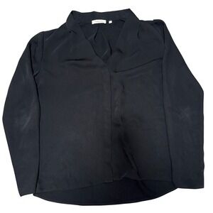 BABATON Black V Neck Long Sleeve Blouse Women Business Woman‎ Size S
